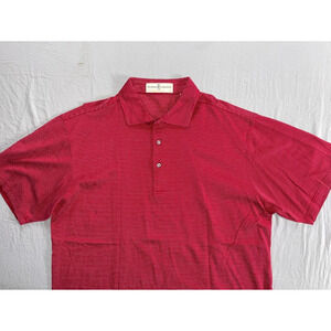 Fairway & Greene F&G Mercerized Cotton Polo Golf Shirt. Red Stripe, Size L. EUC!